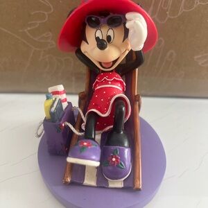Minnie Mouse Beach Figurine in Red and Purple
